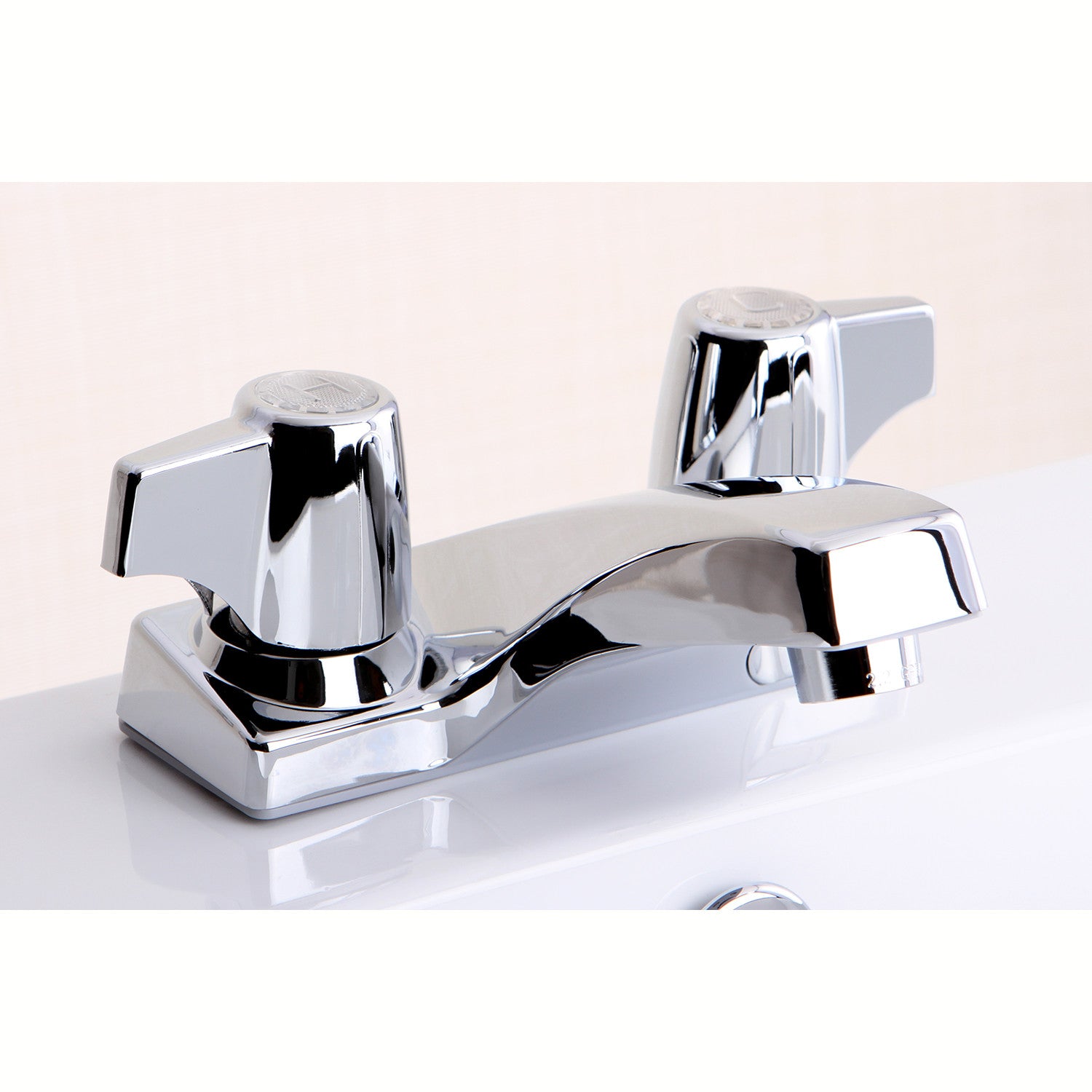 Kingston Columbia KB100LP Double-Handle 3-Hole Deck Mount 4-Inch Centerset Bathroom Faucet, Polished Chrome — thumbnail 2